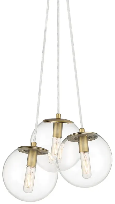 Minka Lavery  Auresa 3-Light Soft Brass Cluster Pendant with Glass Shades