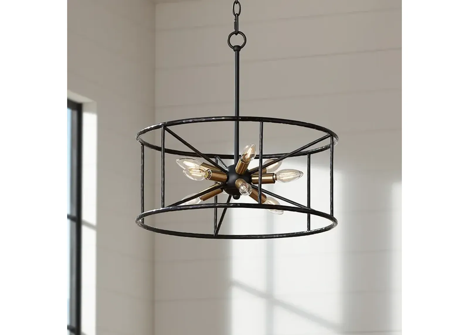 Possini Euro La Vista 20 1/4" Wide Black 9-Light Pendant