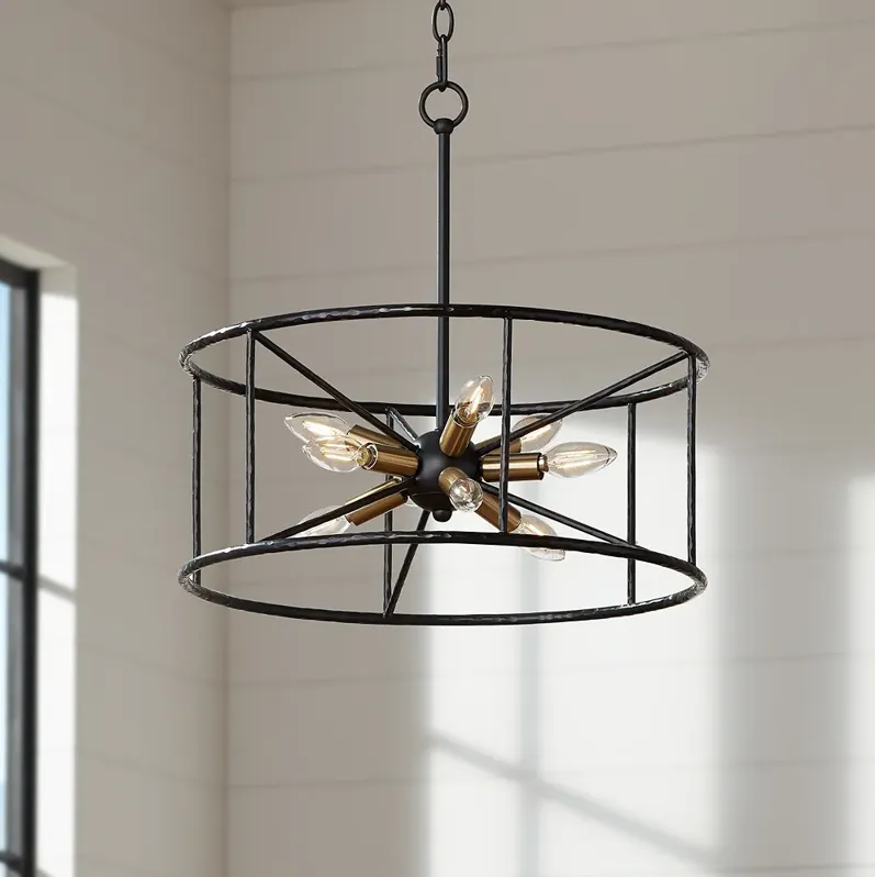 Possini Euro La Vista 20 1/4" Wide Black 9-Light Pendant