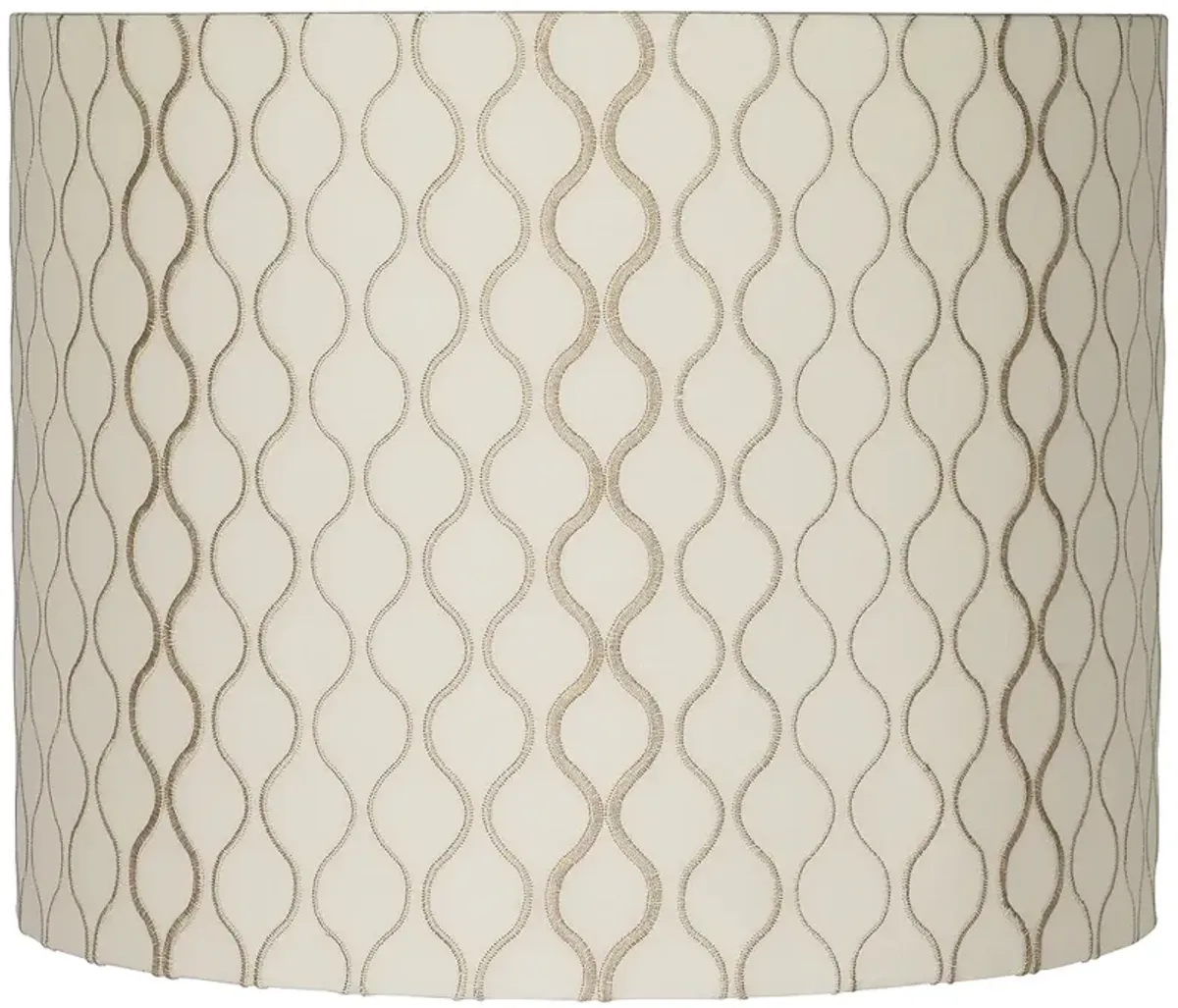 Springcrest Doral Off-White Embroidered Drum Shade 14x14x11 (Spider)