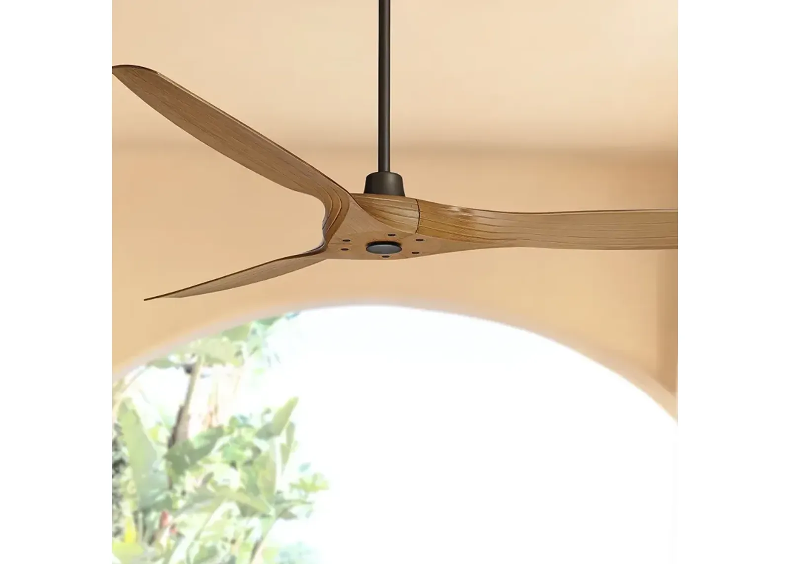 60" Casa Vieja Aireon Bronze Walnut Damp Rated Ceiling Fan with Remote