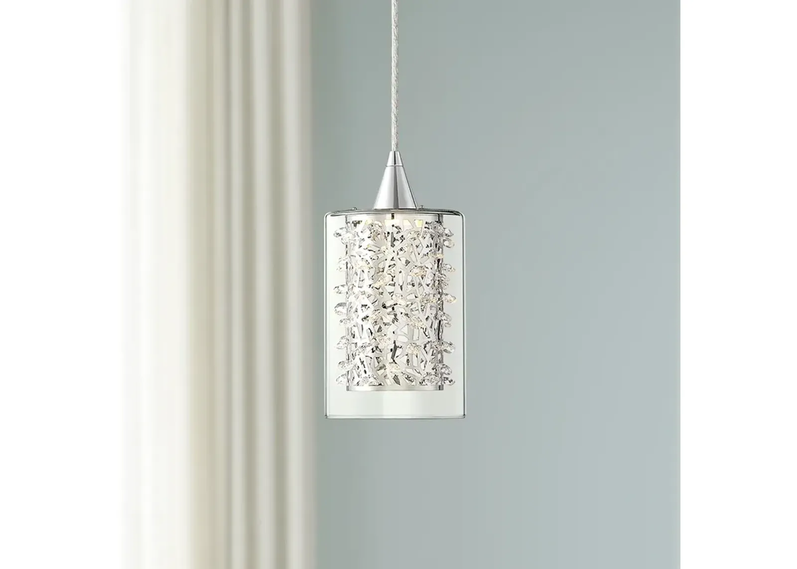 Possini Euro Enya 5 1/2" Wide Modern Chrome LED Mini Pendant