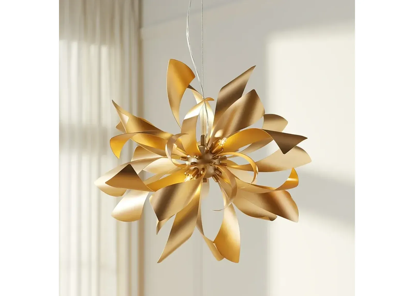 Possini Euro Baldwin 25 1/2" 6-Light Gold Starburst Modern Pendant