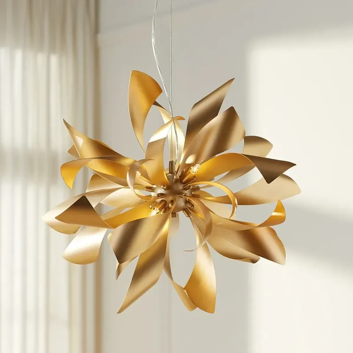 Possini Euro Baldwin 25 1/2" 6-Light Gold Starburst Modern Pendant