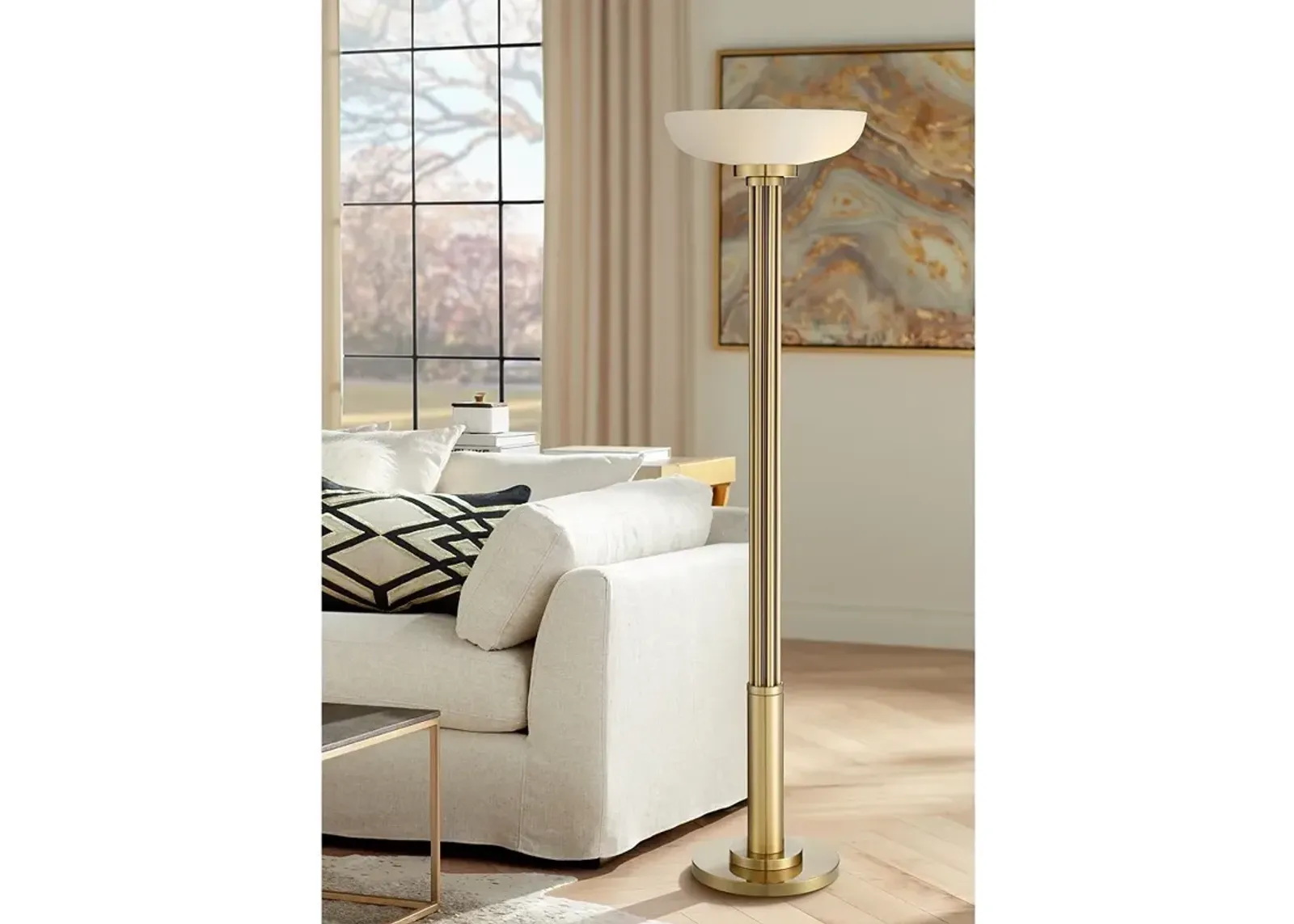 Possini Euro Granview 70" Gold Light Blaster Torchiere Lamp