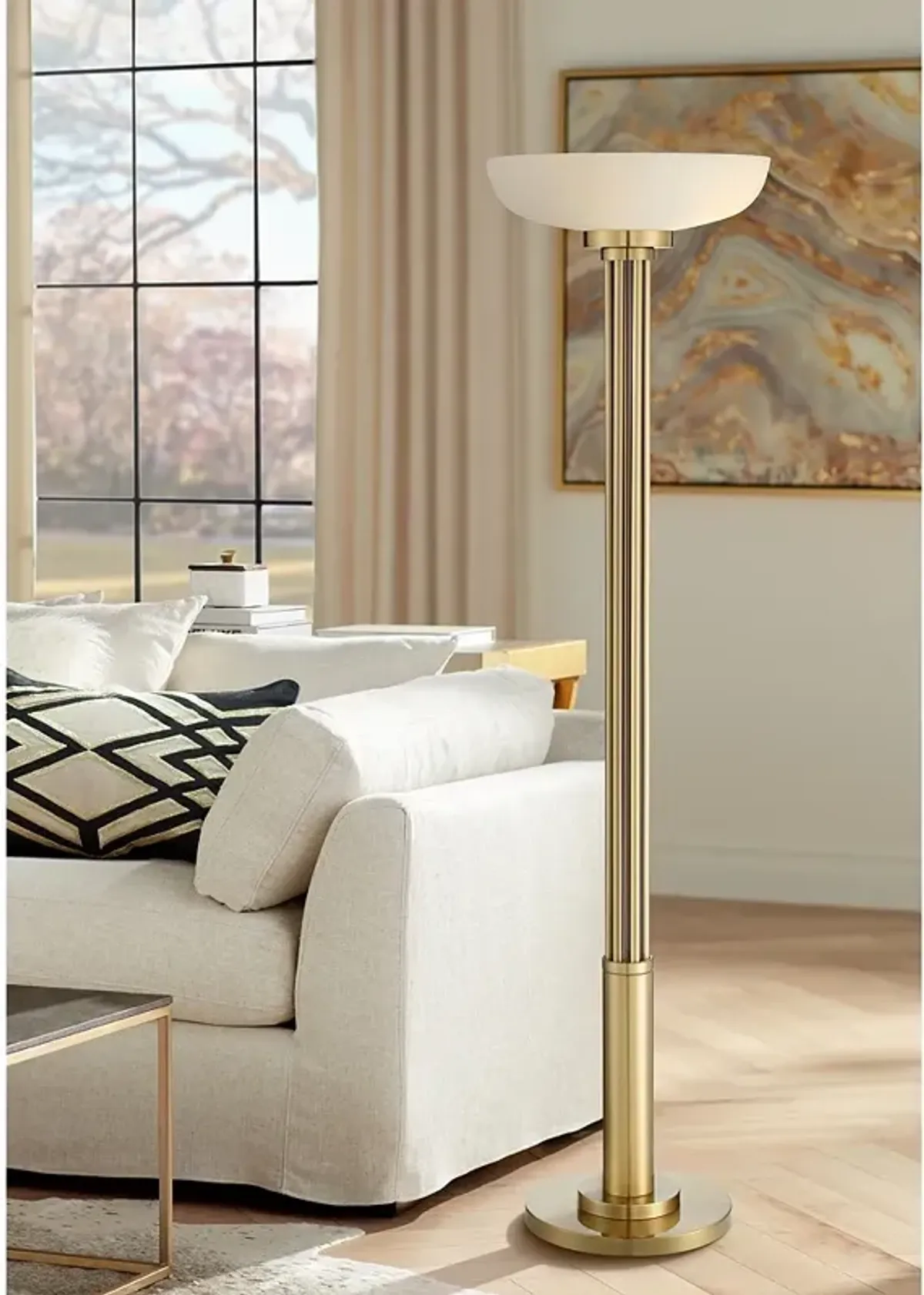 Possini Euro Granview 70" Gold Light Blaster Torchiere Lamp