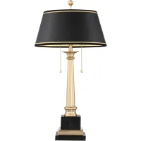 Georgetown Brass Finish Traditional Lamp with USB Port