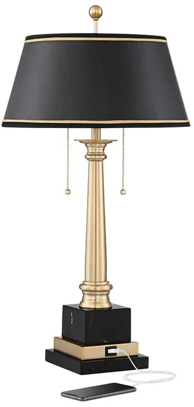Barnes and Ivy Georgetown 28 1/2" Brass Traditional Lamp with USB Port