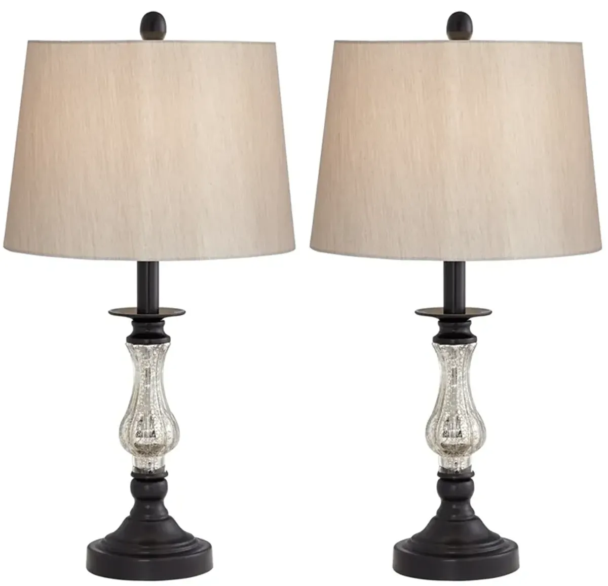 Barnes and Ivy 24" High Mercury Glass Accent Table Lamps