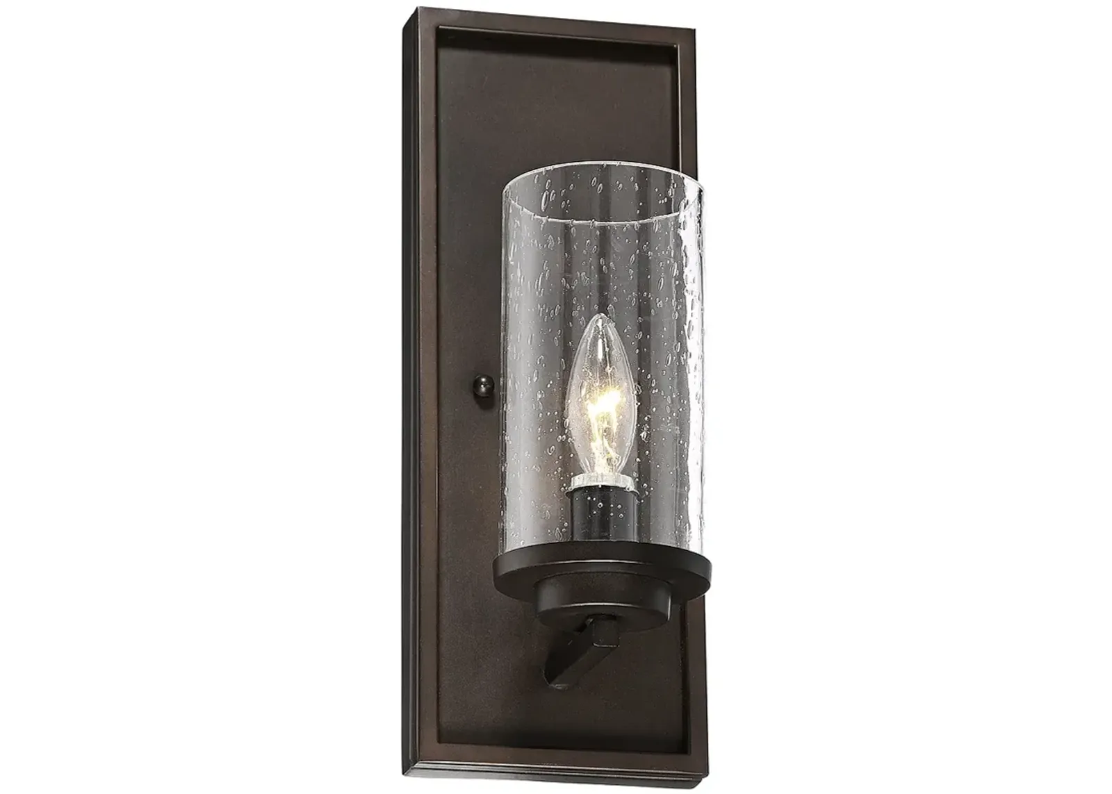 John Timberland Nobel 14" Glass and Bronze Rustic Wall Sconce