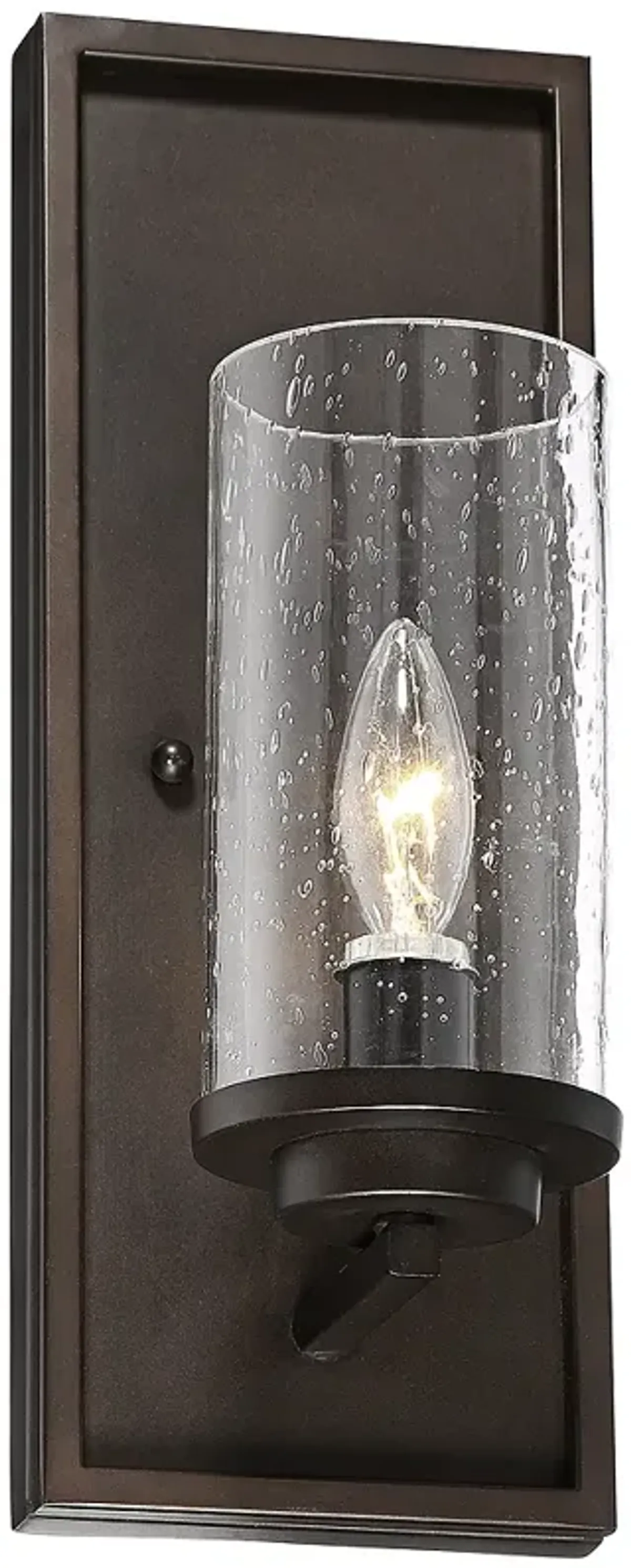 John Timberland Nobel 14" Glass and Bronze Rustic Wall Sconce