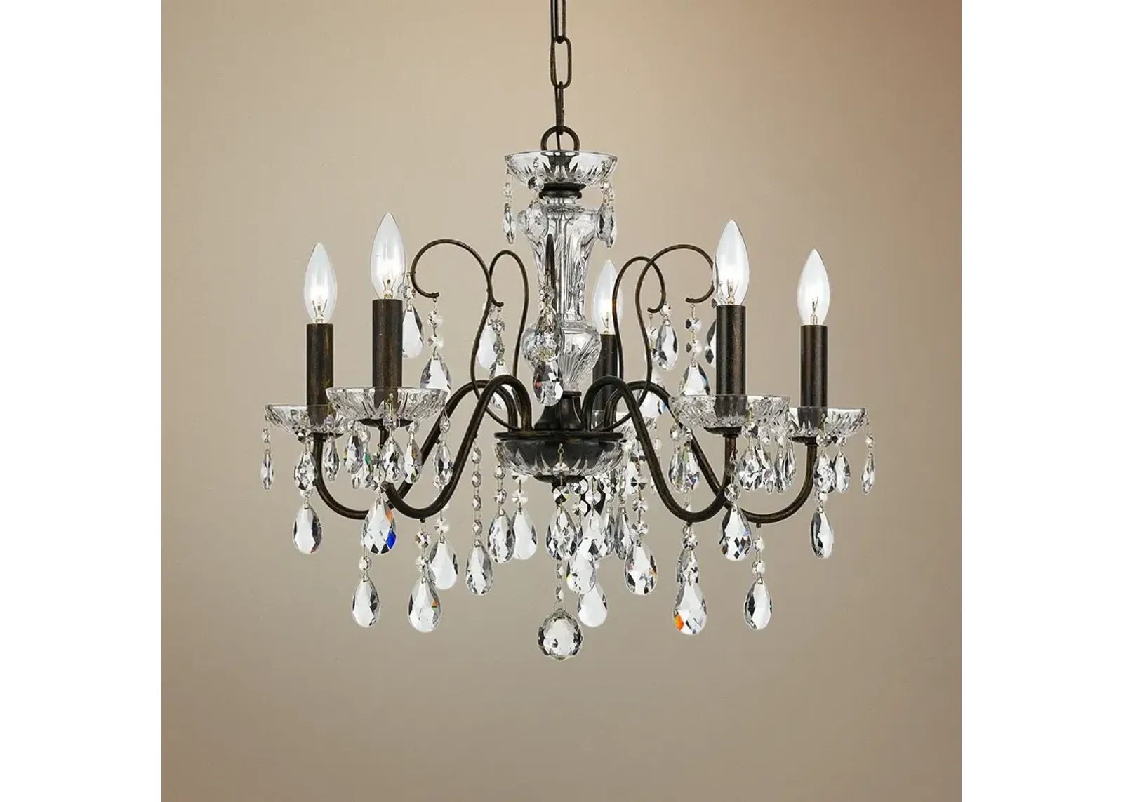 Crystorama Butler 23" Wide 5-Light English Bronze Chandelier