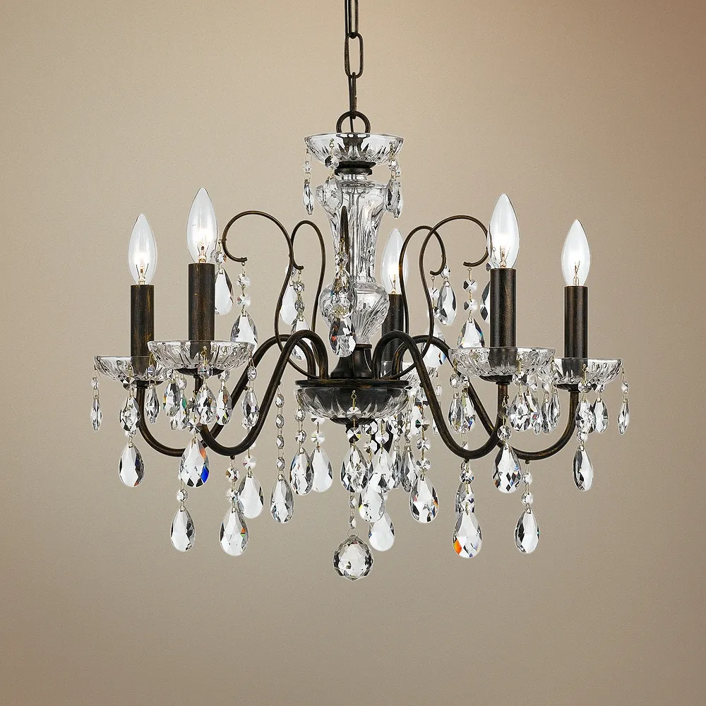 Crystorama Butler 23" Wide 5-Light English Bronze Chandelier