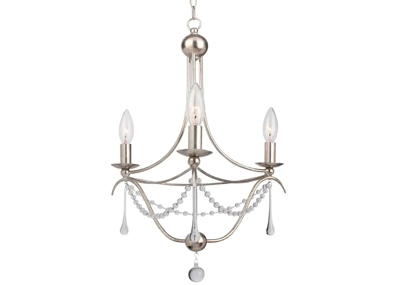 Crystorama Metro 15 1/2"W Antique Silver 3-Light Chandelier