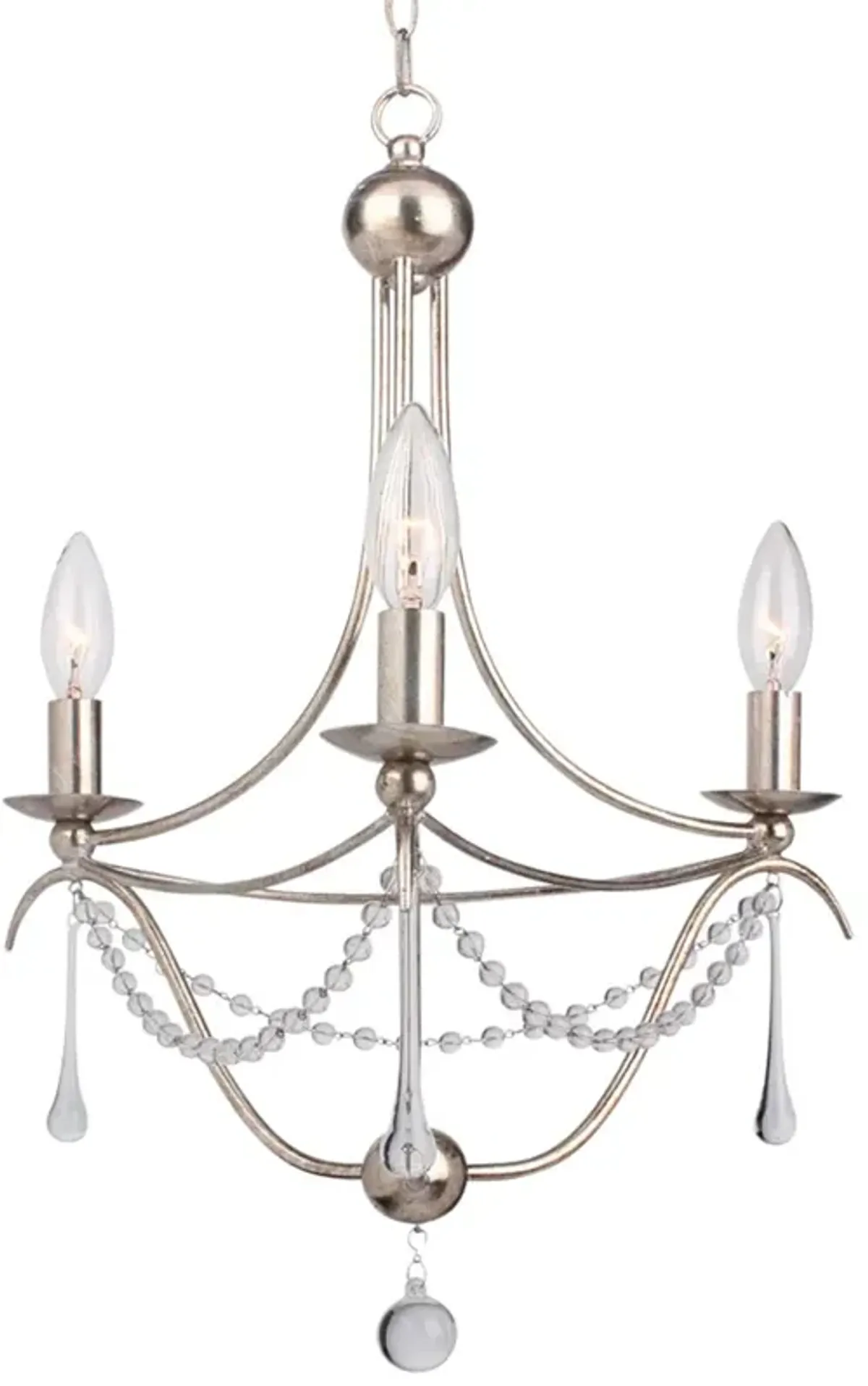 Crystorama Metro 15 1/2"W Antique Silver 3-Light Chandelier