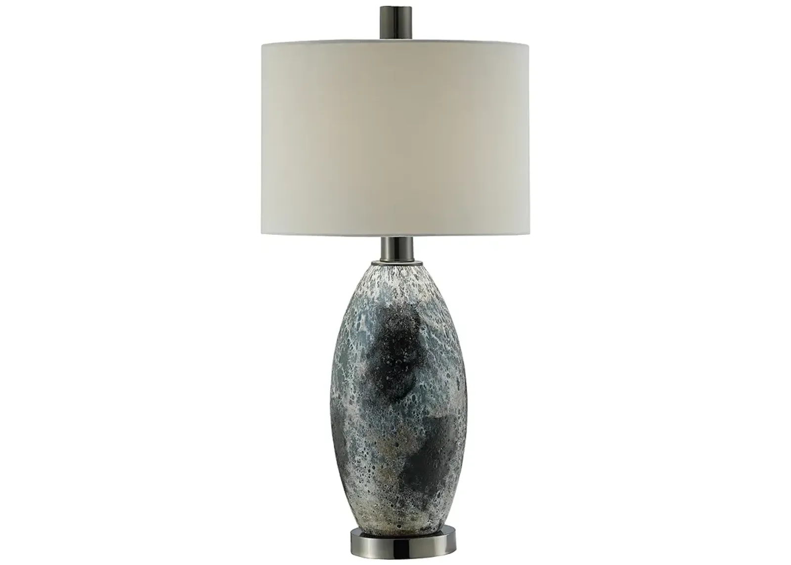 Logan Black and White Reaction Glass Table Lamp