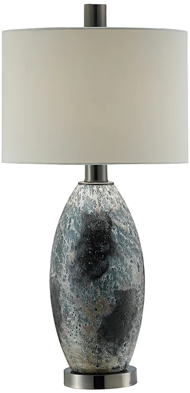 Logan Black and White Reaction Glass Table Lamp