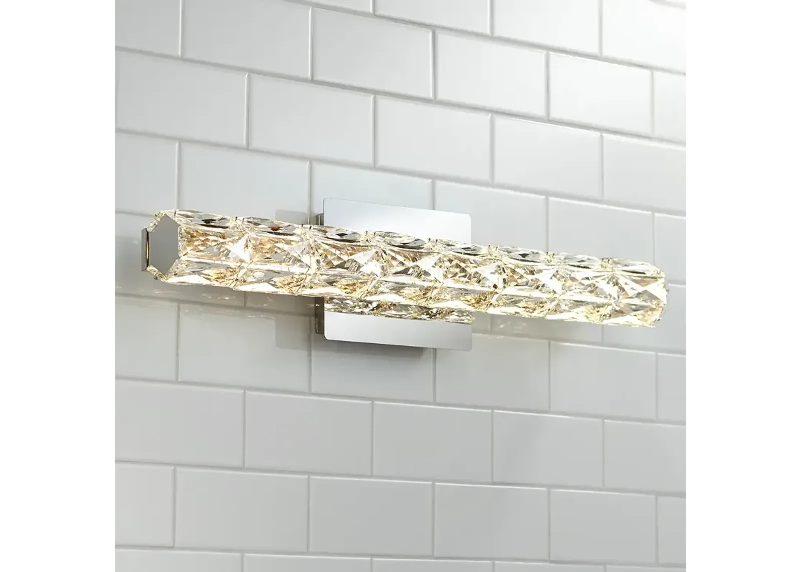 Vienna Full Spectrum Evie 24" Chrome and Crystal LED Bath Bar Light