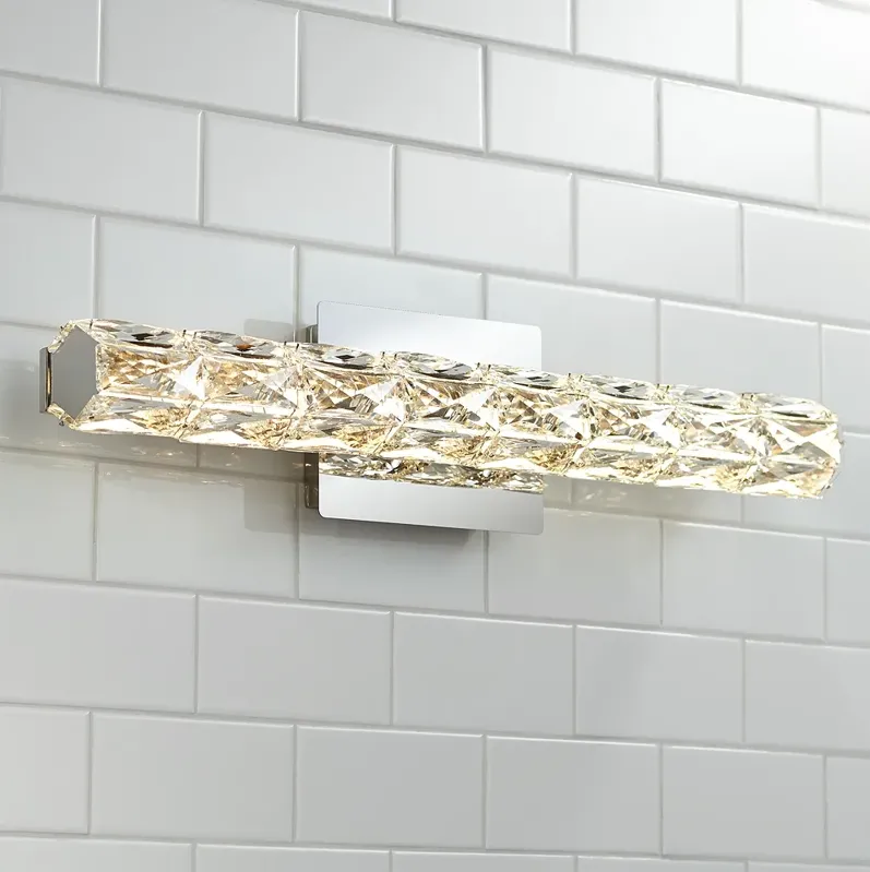 Vienna Full Spectrum Evie 24" Chrome and Crystal LED Bath Bar Light