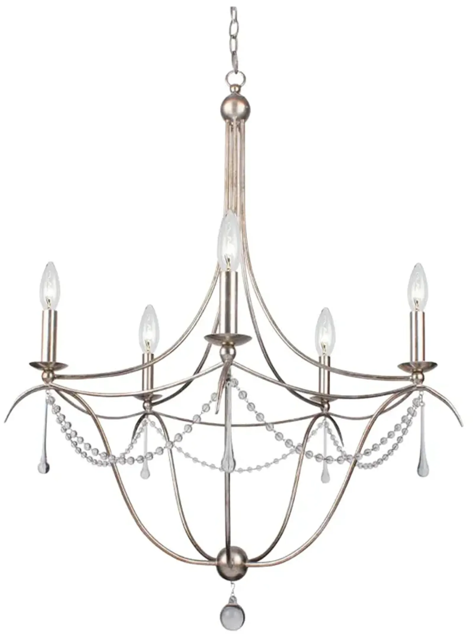 Crystorama Metro 27 1/2" Wide 5-Light Antique Silver Chandelier