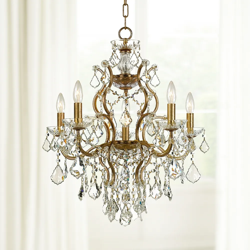 Crystorama Filmore 23" 6-Light Traditional Gold and Crystal Chandelier