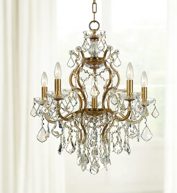 Crystorama Filmore 23" 6-Light Traditional Gold and Crystal Chandelier