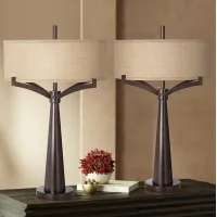 Franklin Iron Works Tremont 31 1/2" Bronze Iron Table Lamps Set of 2