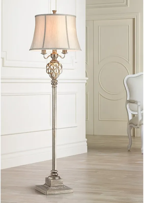 Barnes and Ivy Olde 4-Light 63 1/2" Floor Lamp with LED Night Light