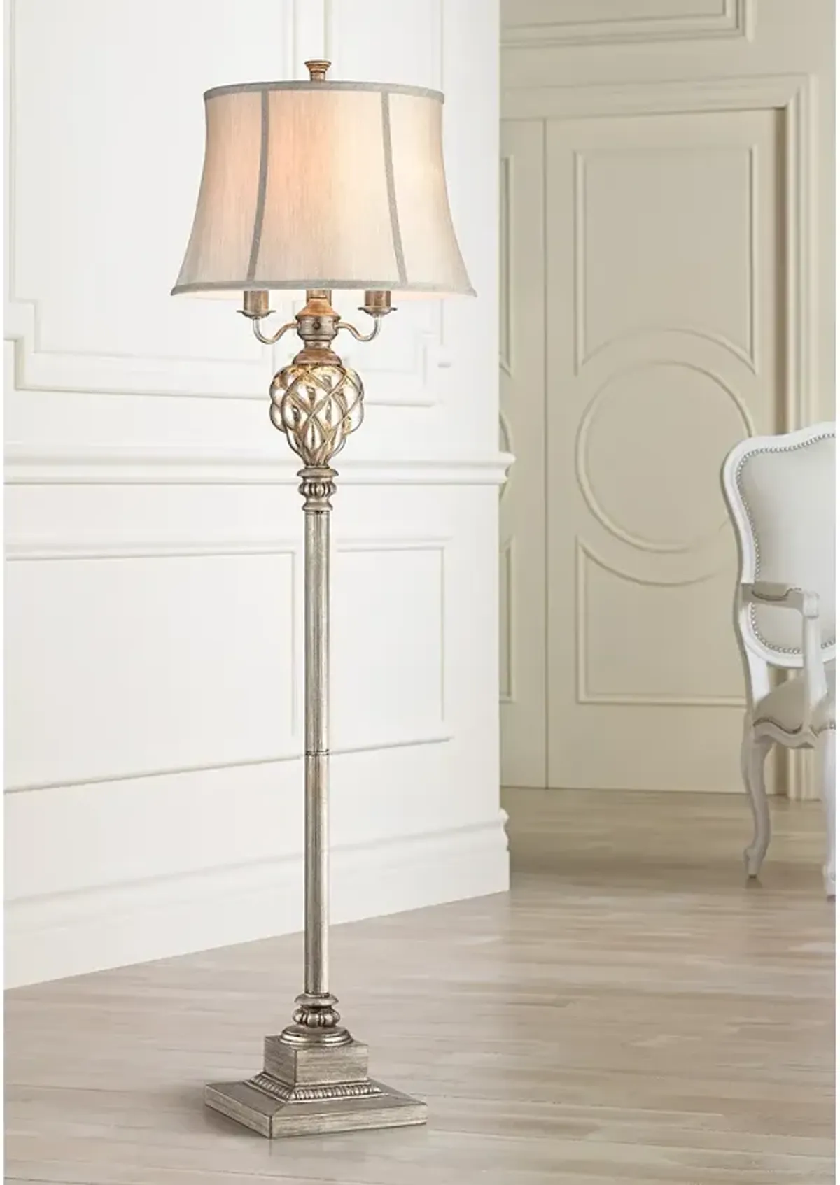 Barnes and Ivy Olde 4-Light 63 1/2" Floor Lamp with LED Night Light