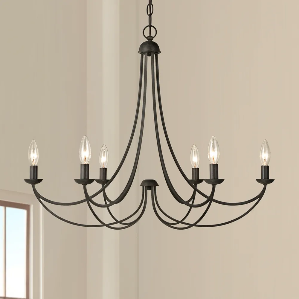 Quoizel Mirren 28" Wide Imperial Bronze 6-Light Chandelier