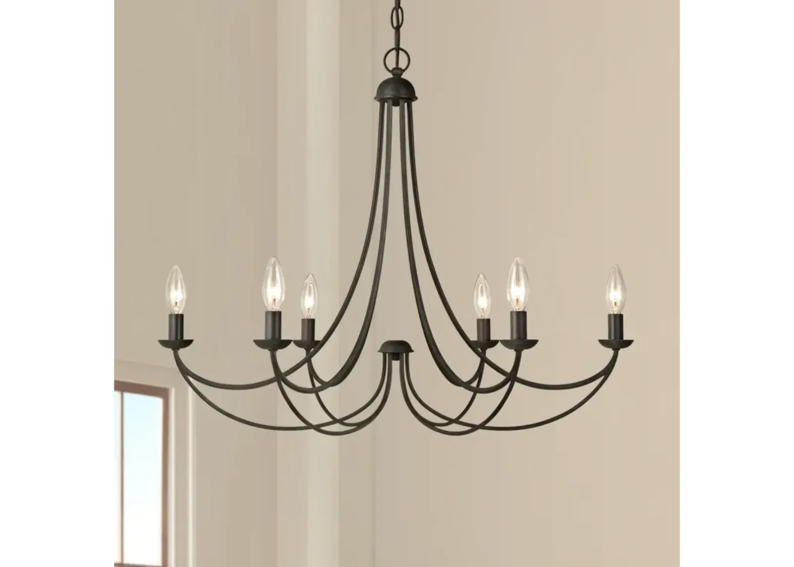 Quoizel Mirren 28" Wide Imperial Bronze 6-Light Chandelier