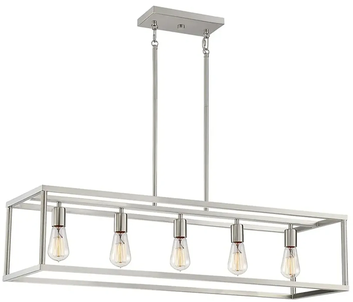 New Harbor 38" Wide Brushed Nickel 5-Light Island Pendant