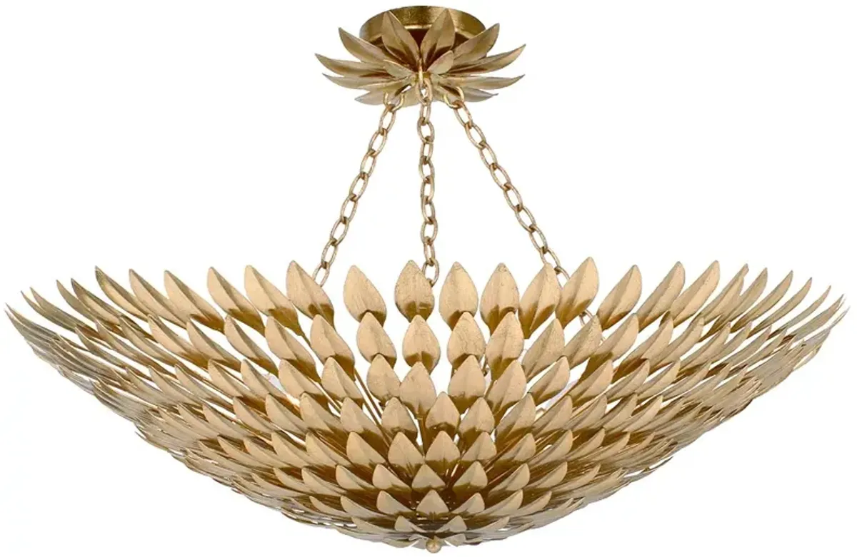 Crystorama Broche 30" Wide 8-Light Antique Gold Ceiling Mount