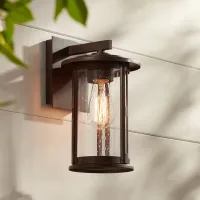 Franklin Iron Ridgeland 10 1/2" Bronze Lantern Outdoor Wall Light