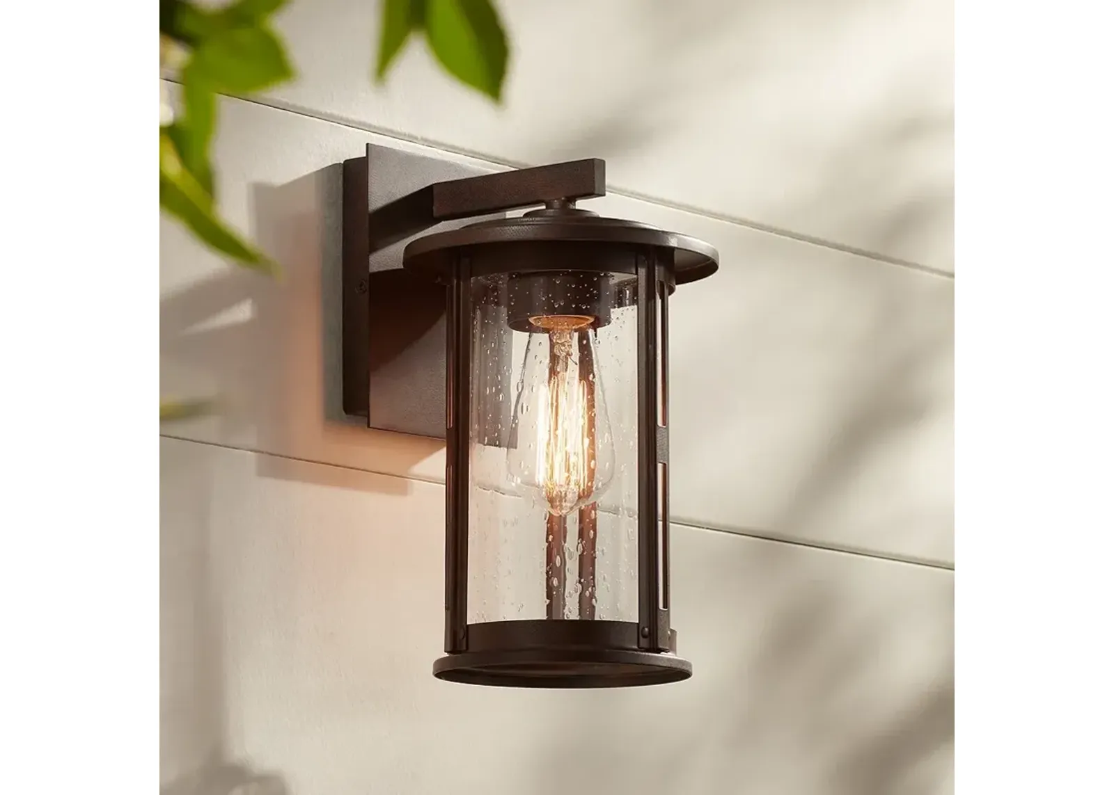 Franklin Iron Ridgeland 10 1/2" Bronze Lantern Outdoor Wall Light