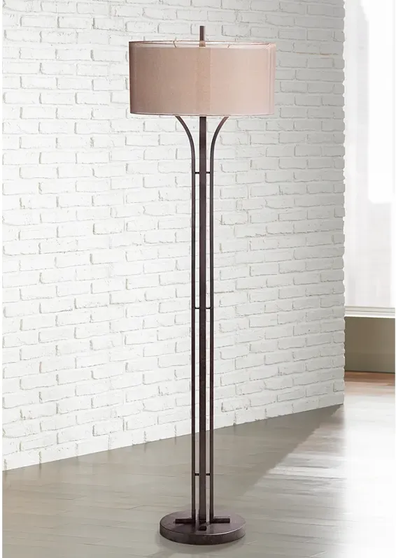 Franklin Iron Works Tristan 64" High Rustic Modern Bronze Floor Lamp