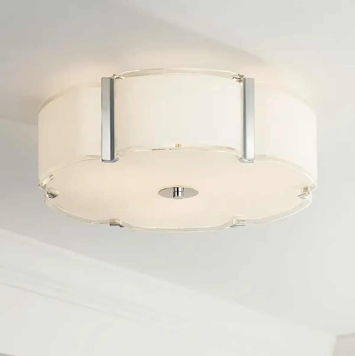 Possini Euro Design Flair 16 3/4" Wide Chrome Ceiling Light