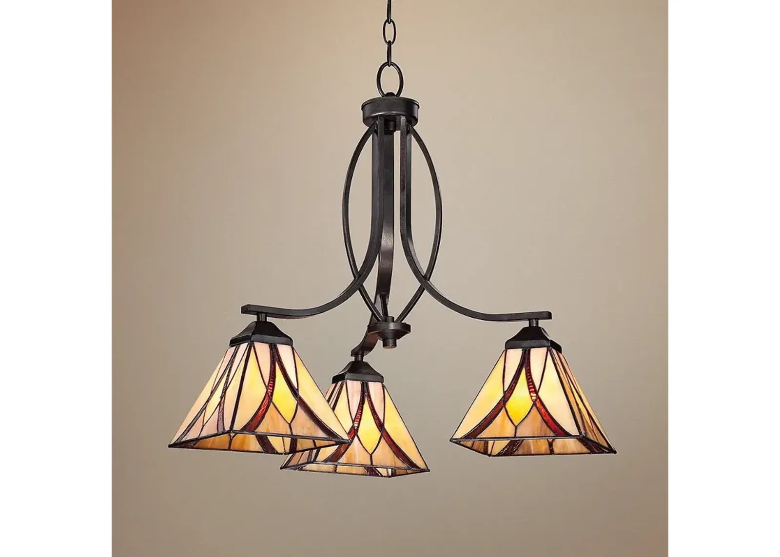 Quoizel Asheville 23" Wide Valiant Bronze 3-Light Chandelier