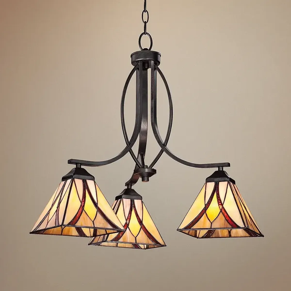 Quoizel Asheville 23" Wide Valiant Bronze 3-Light Chandelier