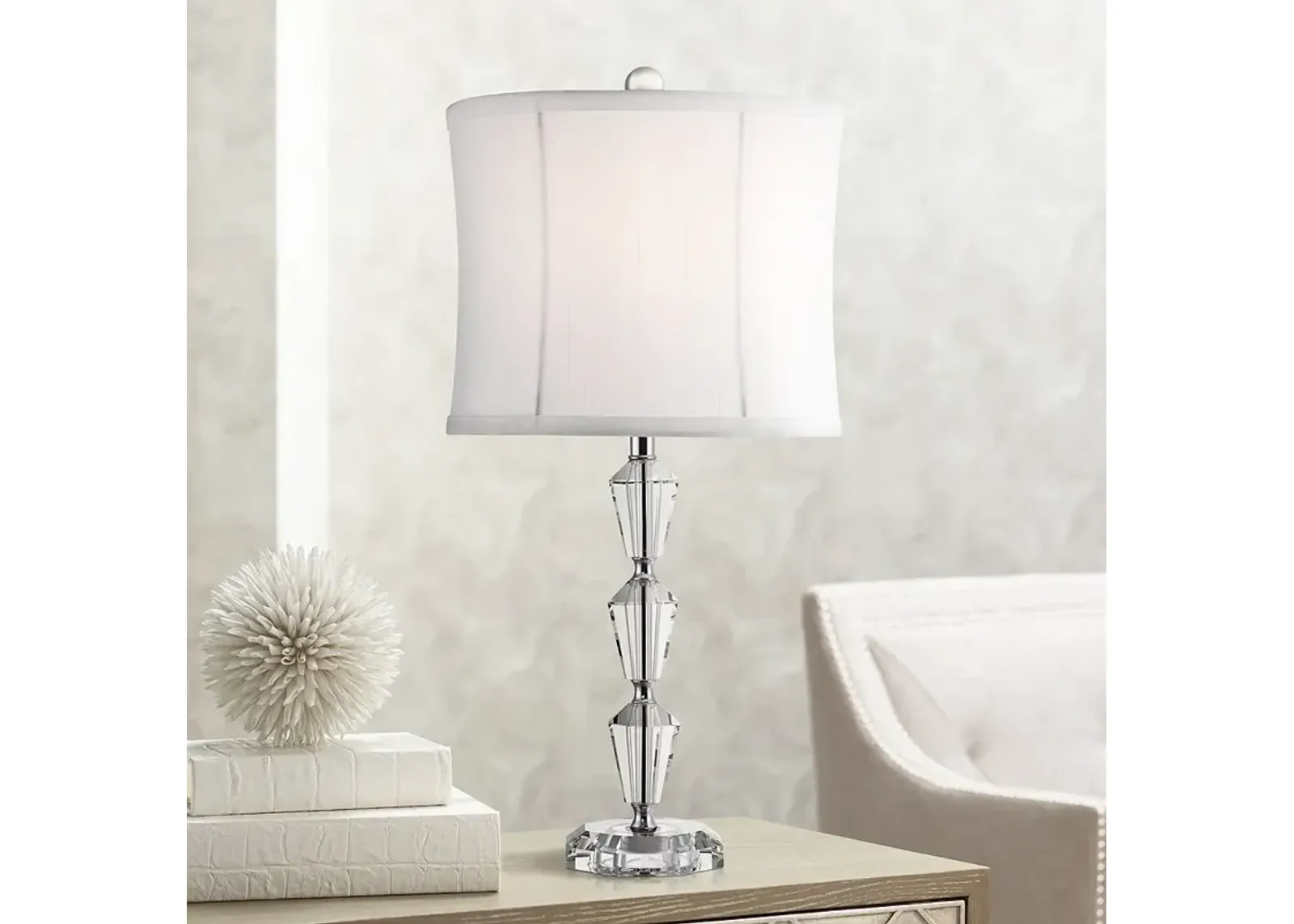 Vienna Full Spectrum Goddin 23" Faceted Clear Crystal Table Lamp