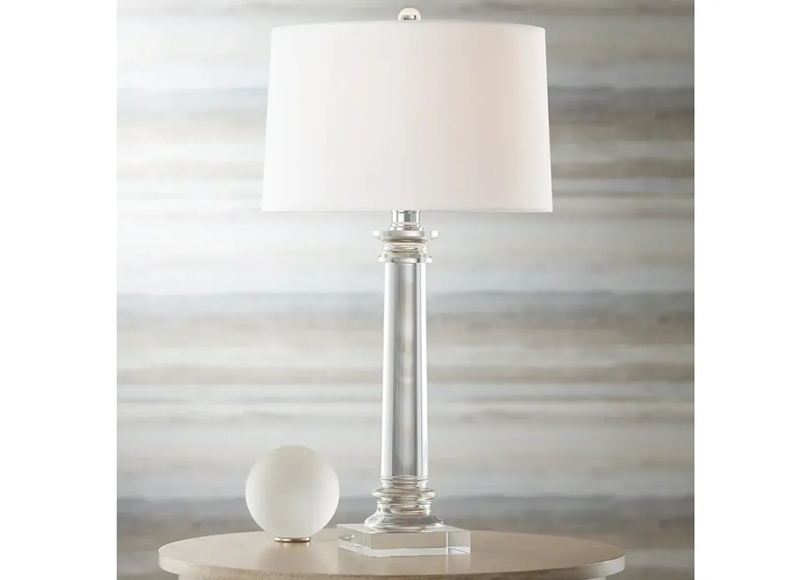 Vienna Full Spectrum 28 1/2" Clear Crystal Glass Column Table Lamp