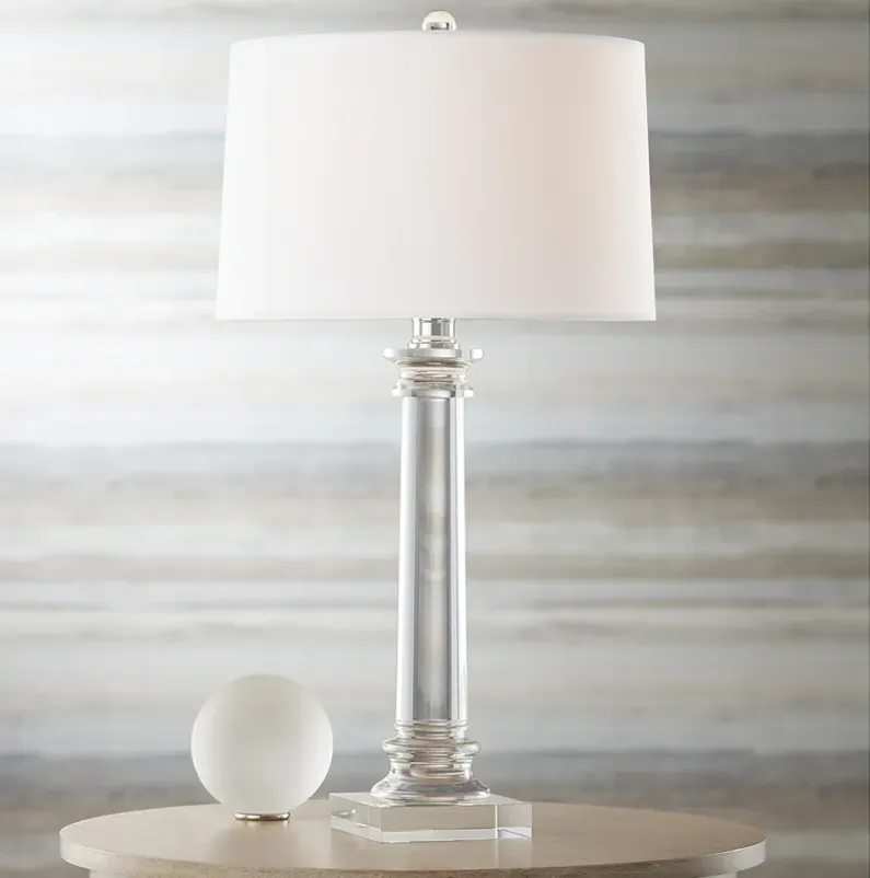Vienna Full Spectrum 28 1/2" Clear Crystal Glass Column Table Lamp