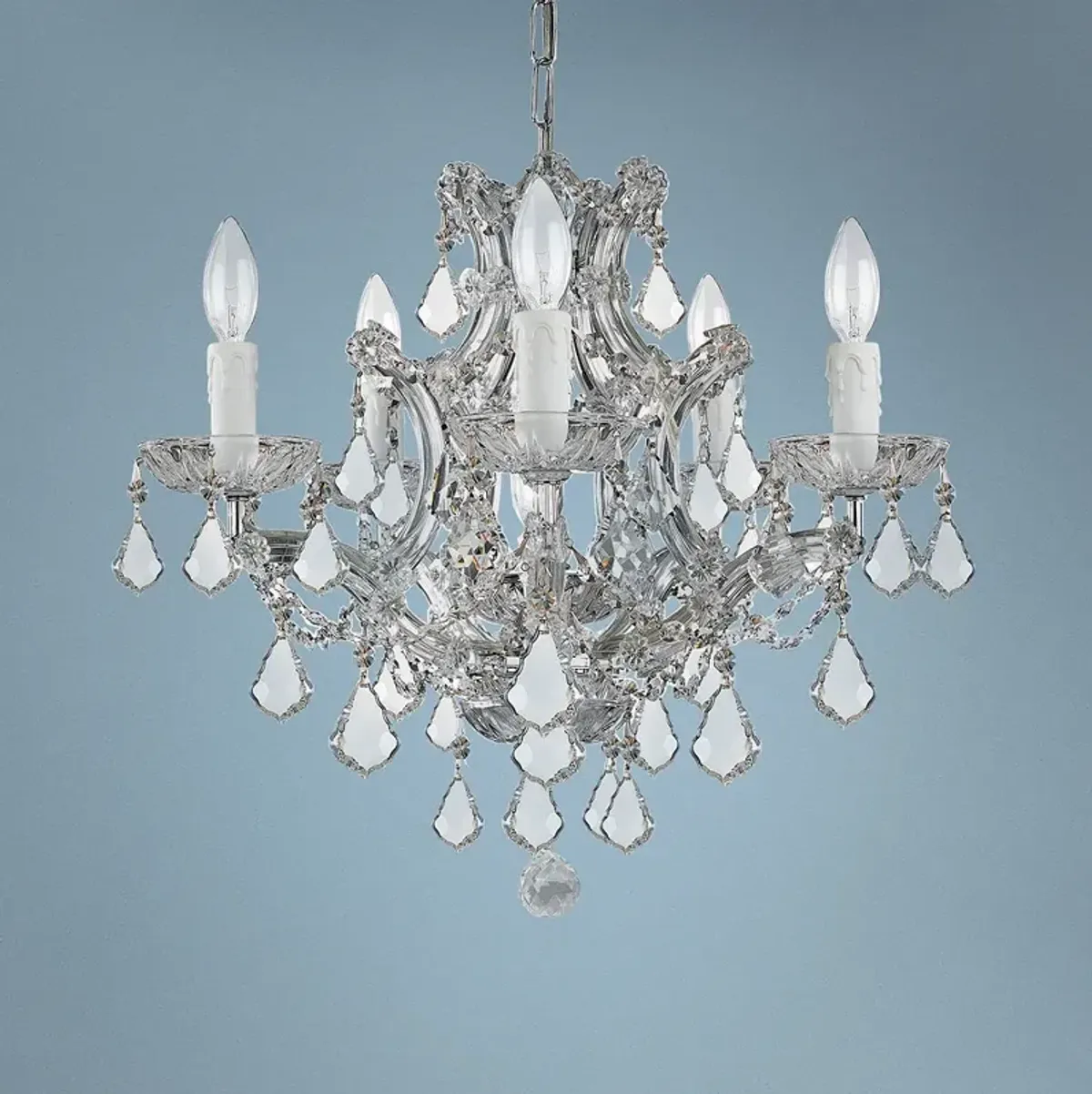 Maria Theresa 20" Wide Polished Chrome 6-Light Chandelier