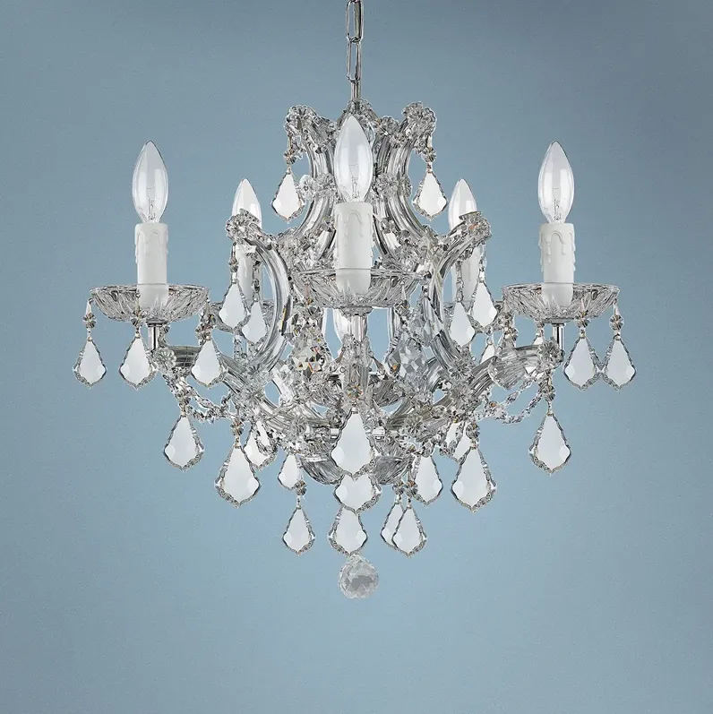 Maria Theresa 20" Wide Polished Chrome 6-Light Chandelier