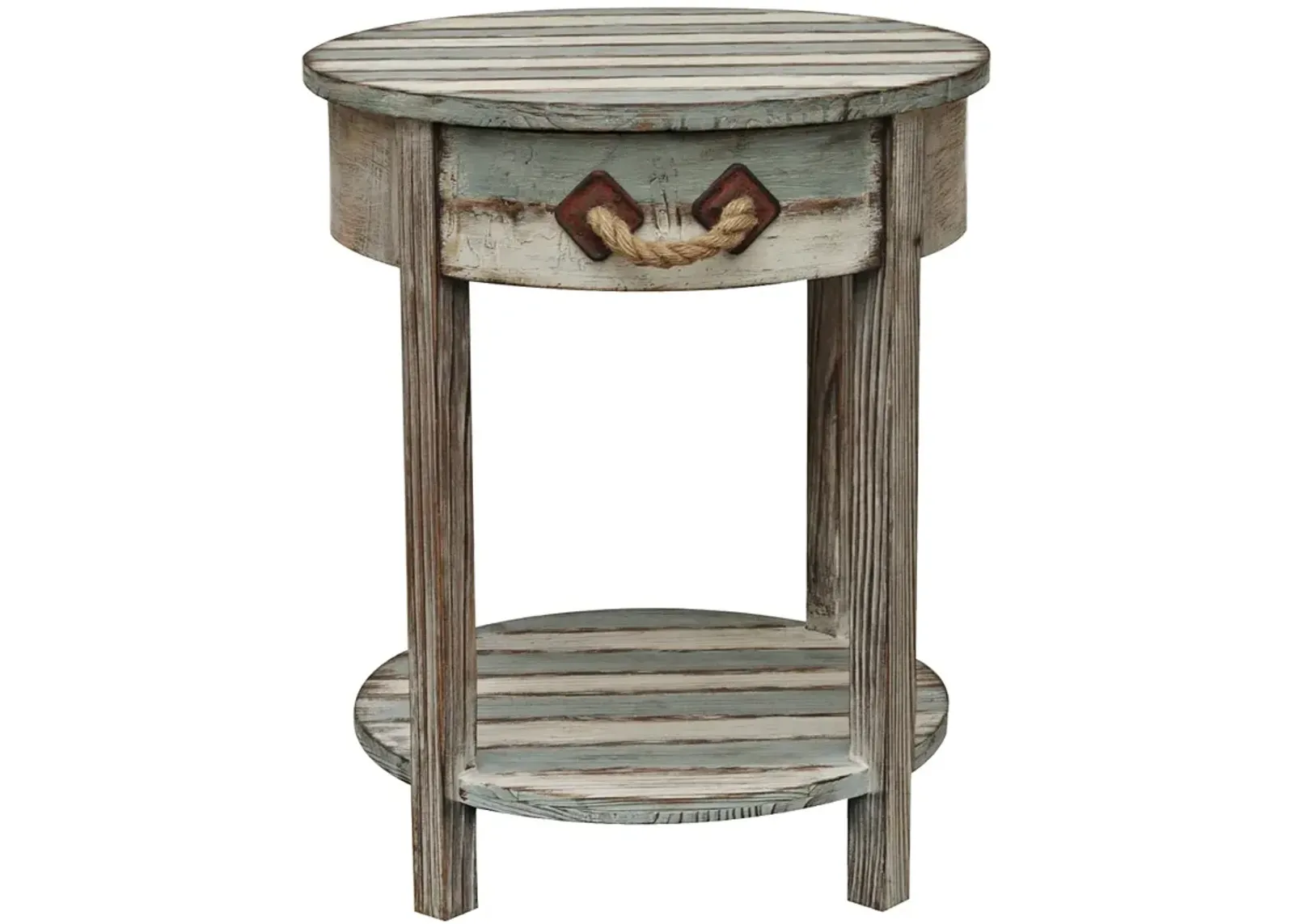 Nantucket 20" Wide Weathered Wood Round Accent Table