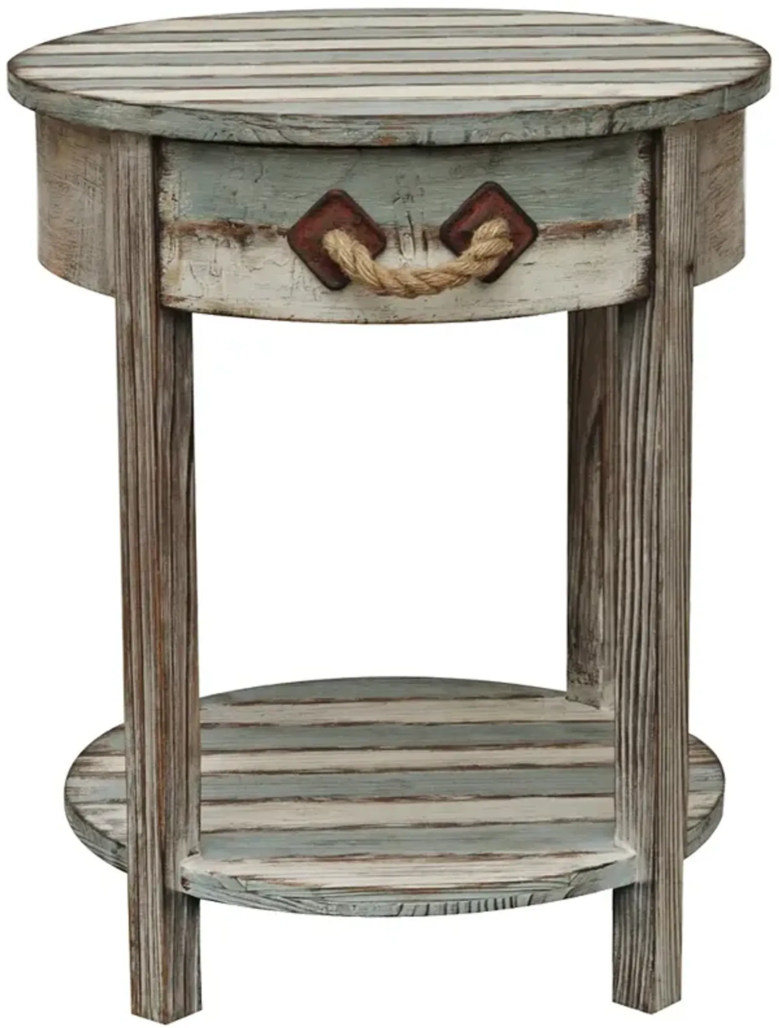 Nantucket 20" Wide Weathered Wood Round Accent Table