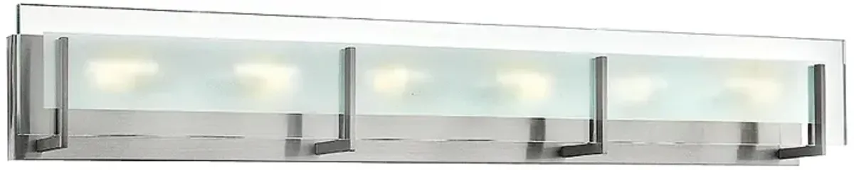 Hinkley Latitude 37 1/2" Wide Modern Glass and Chrome Bath Light