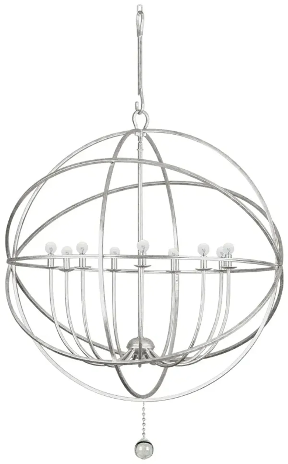 Crystorama Solaris 40" Wide Olde Silver 9-Light Chandelier