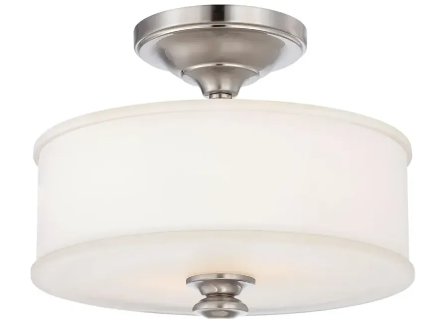 Harbour Point 13 1/2" Wide Brushed Nickel Drum Ceiling Light