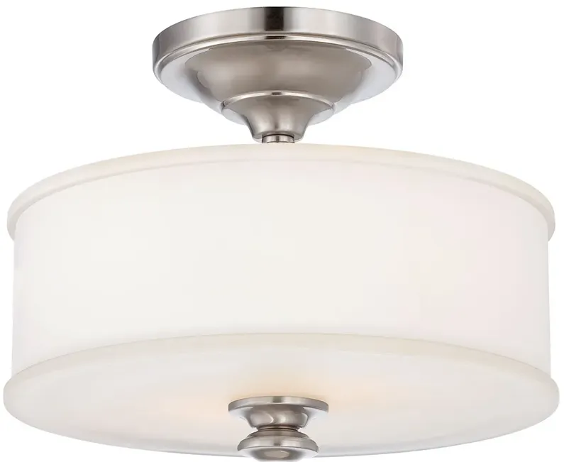 Harbour Point 13 1/2" Wide Brushed Nickel Drum Ceiling Light